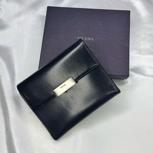 Prada Nero Black Leather Trifold wallet